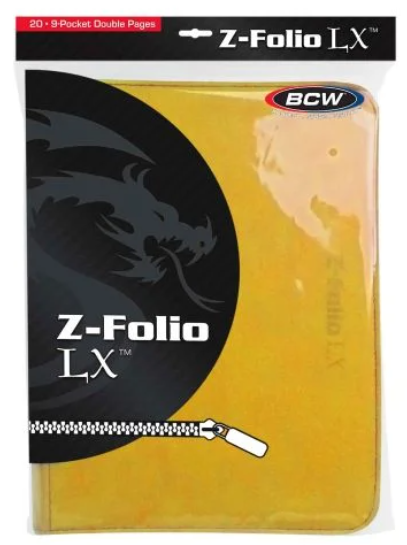 BCW Binder: 9-Pocket Z-Folio LX Yellow 1-ZF9LX-YLW
